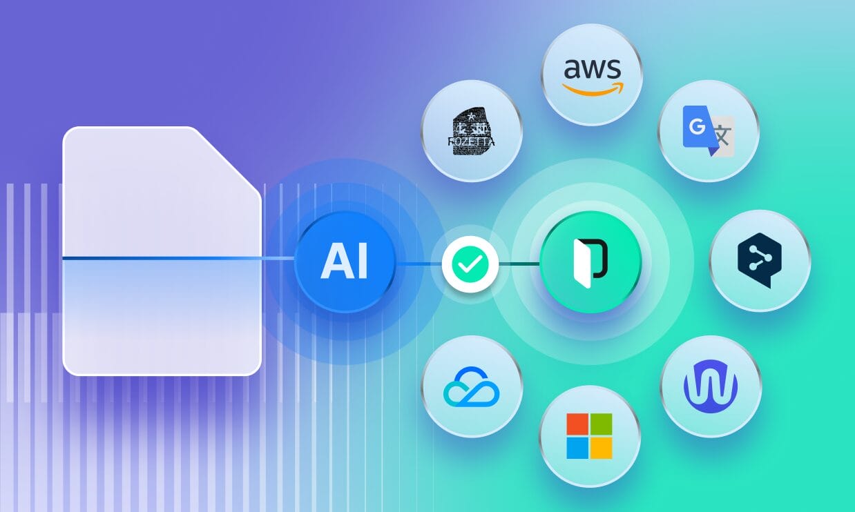 Illustration von MT Autoselect in Phrase, die zeigt, wie das System automatisch die optimale maschinelle Übersetzungsmaschine auf der Grundlage des Inhaltstyps und des Sprachpaars auswählt.