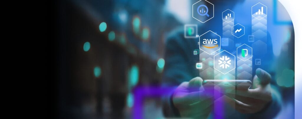 Illustration of data-driven localization with charts, graphs, and language elements surrounding a dashboard interface, symbolizing Phrase's role in managing multilingual content and analytics.