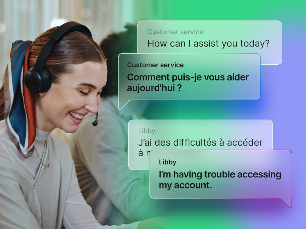 Visuelle Darstellung von Phrase Language AI, die intelligentere Übersetzungen ermöglicht, mit verknüpften Symbolen für MT-Auswahl, KI-Agenten, Qualitätsprüfungen und Automatisierung.