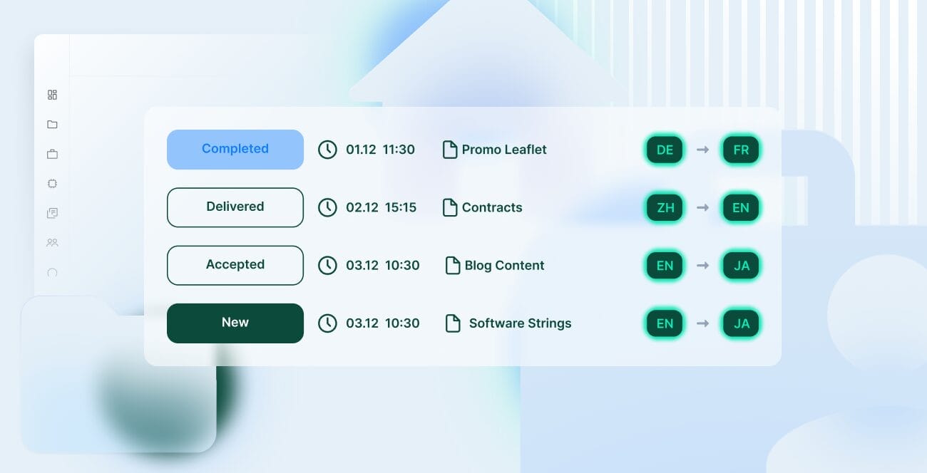 Die Benutzeroberfläche bietet einen dedizierten Arbeitsbereich innerhalb von Phrase TMS mit geordneten Projektkacheln, Sprachpaaren und Tools für die Zusammenarbeit – was ein optimiertes Lokalisierungsmanagement in einer fokussierten, teamspezifischen Umgebung ermöglicht.