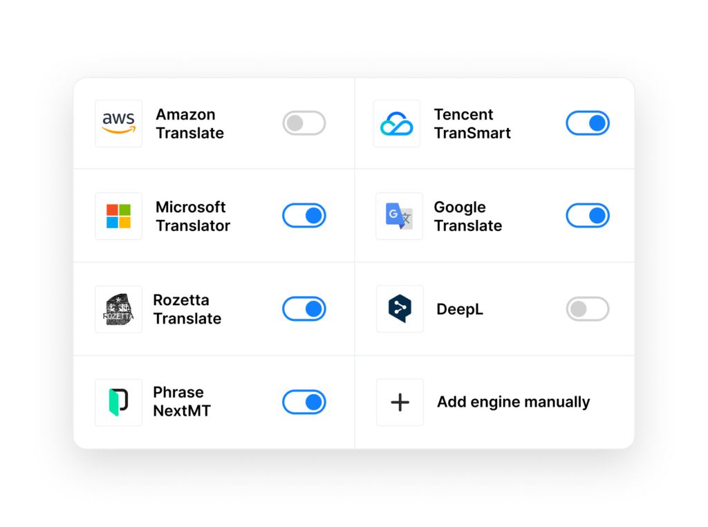 挑选机器翻译引擎图像 | Phrase
