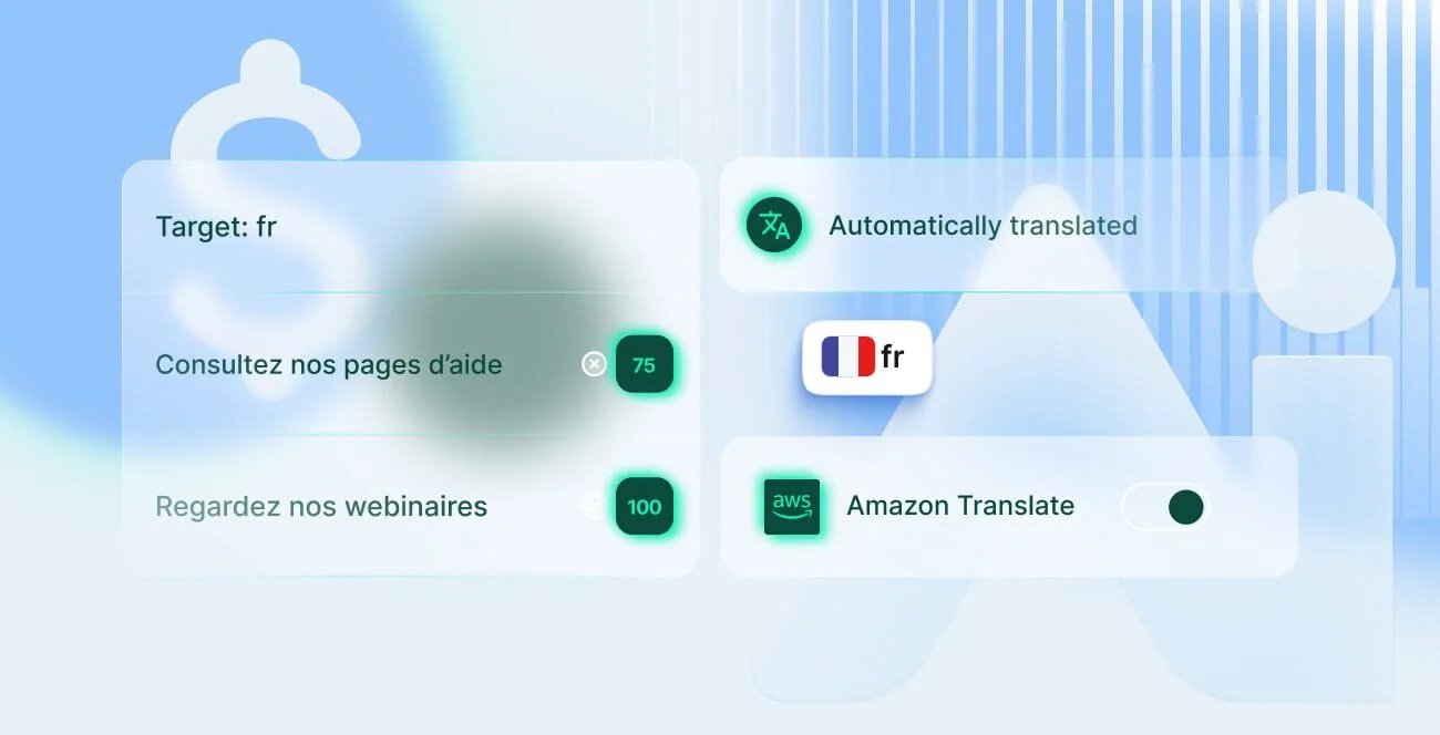 Eine visuelle Schnittstelle zeigt die maschinelle Übersetzungs-Workflows innerhalb von Phrase TMS an – inklusive Diagrammen und Kostenindikatoren, aus denen sich ablesen lässt, wie die automatisierte Übersetzung die Lokalisierungskosten bei gleichbleibender Qualität reduziert.